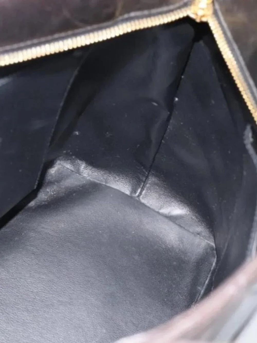 CHANEL Matelasse Reprint Tote Bag Lamb Skin Black Gold CC Auth 181711A